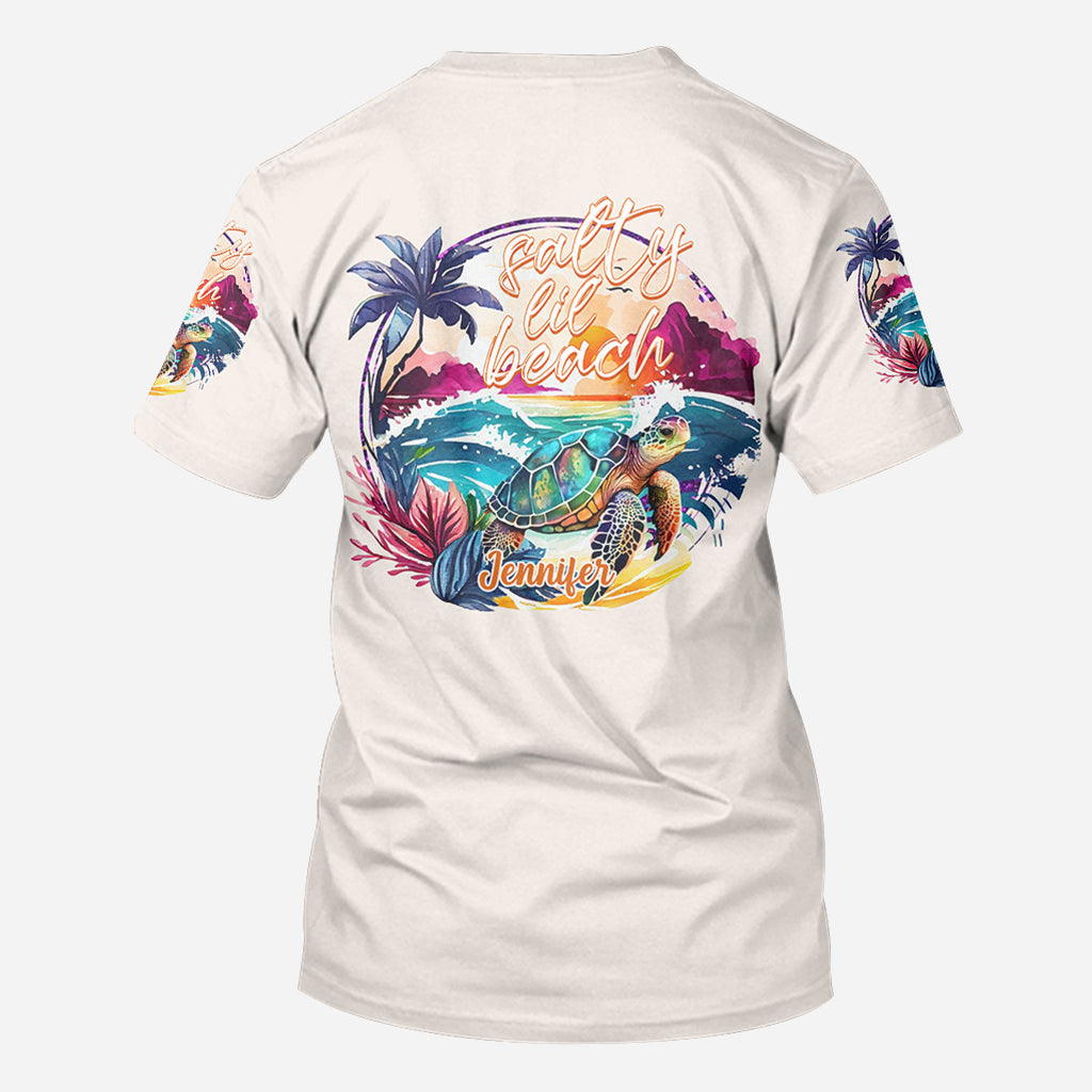 Salty Lil' Beach - Personalized Turtle All Over Shirt