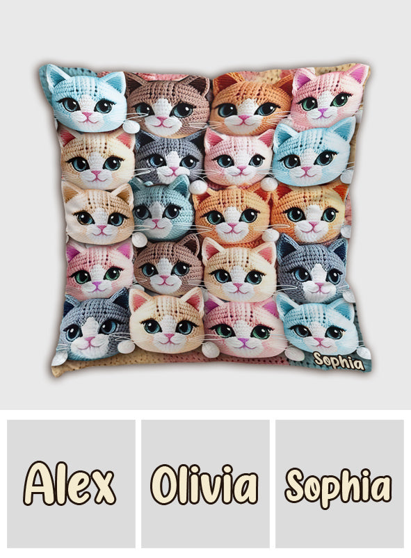 Cute Cats - Personalized Cat Throw Pillow
