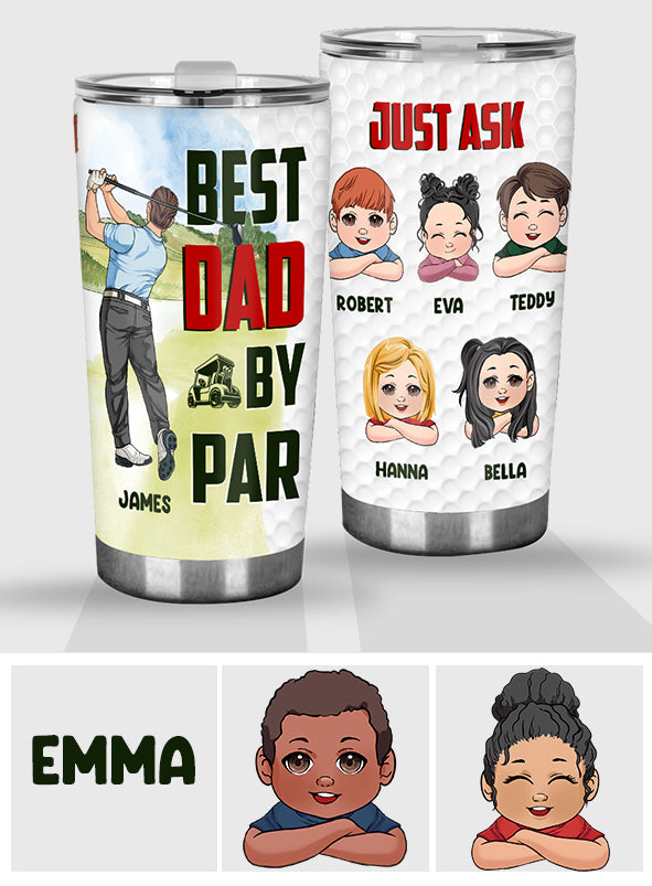 Best Dad by Par Any Title - Personalized Golf Tumbler