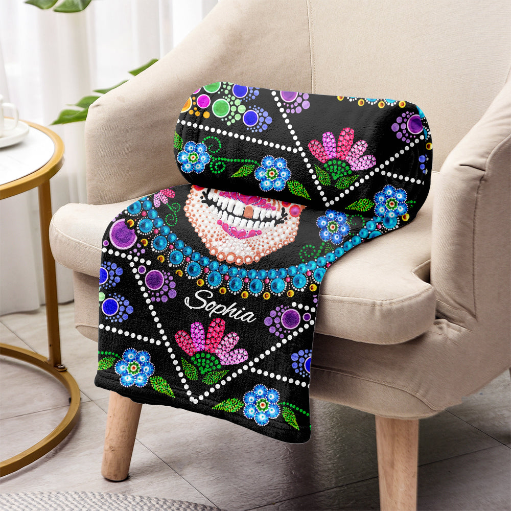 Colorful Sugar Skull - Personalized Skull Blanket