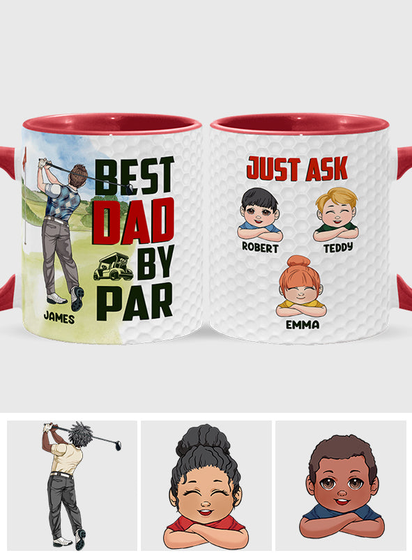 Best Dad by Par - Personalized Golf Accent Mug