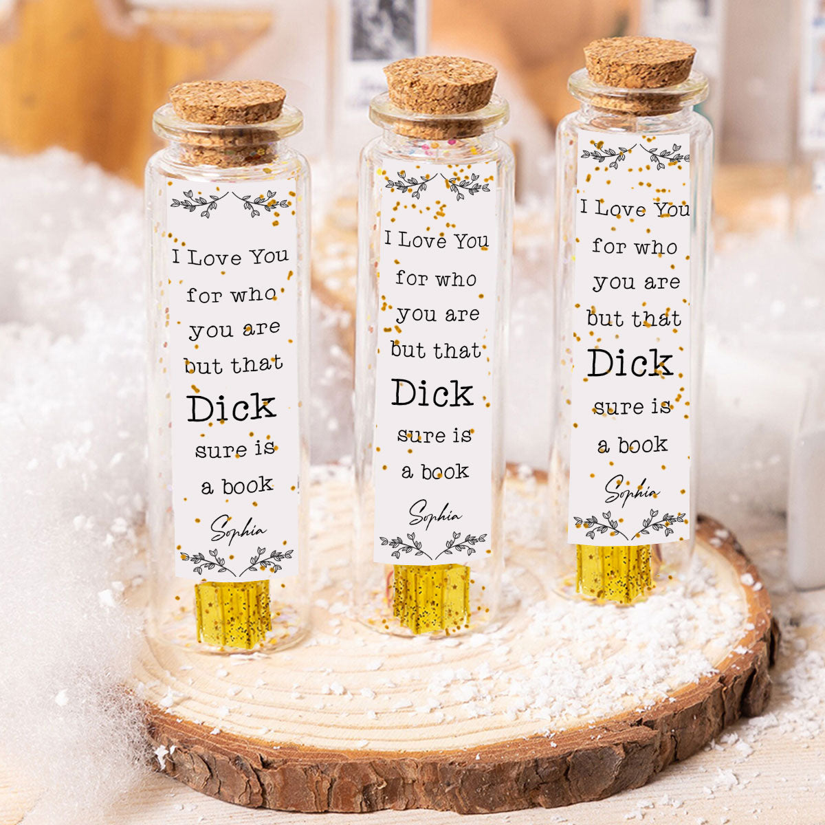 I Love You For Who You Are - Personalized Couple Mini Bottle Ornament