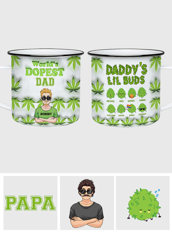 Dopest Dad Ever - Personalized Father Enamel Mug