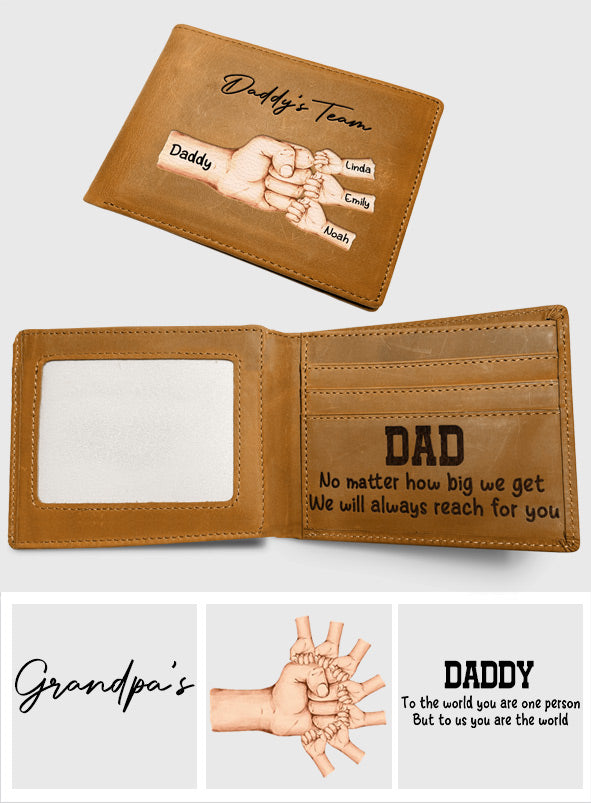 Together We're A Team - Personalized Father Leather Wallet