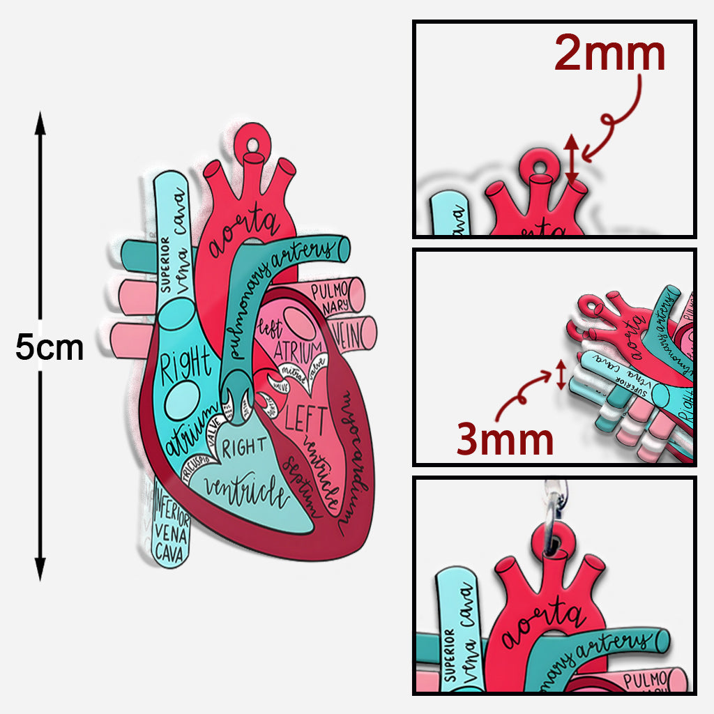 Nurse Life Heart Anatomy - Personalized Nurse Keychain