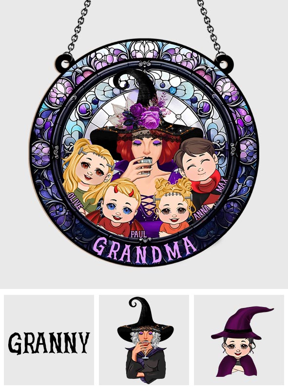 Grandma - Personalized Grandma Window Hanging Suncatcher Ornament
