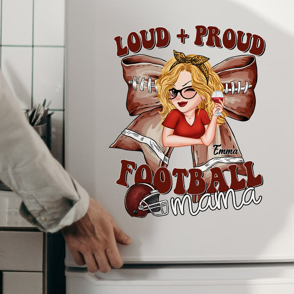 Loud Proud Football Mama - Personalized Football Decal Die Cut
