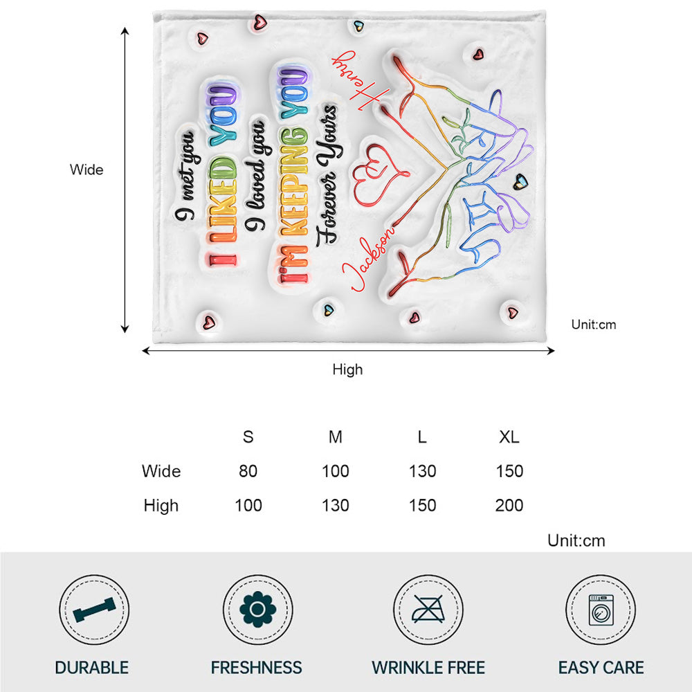 I Met You, I Liked You, I Loved You, I'm Keeping You - Personalized LGBT Support Blanket