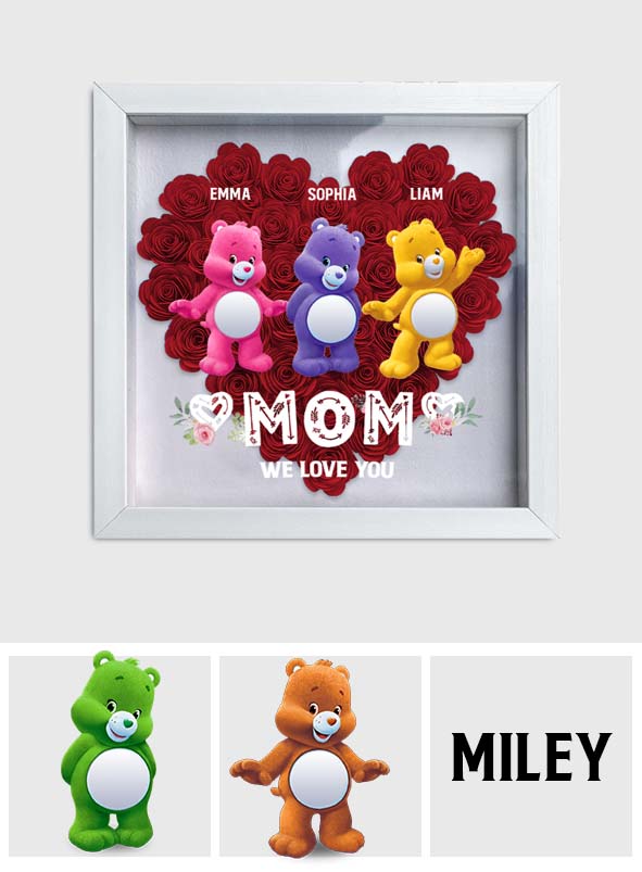 Mom We Love You - Personalized Mother Flower Shadow Box