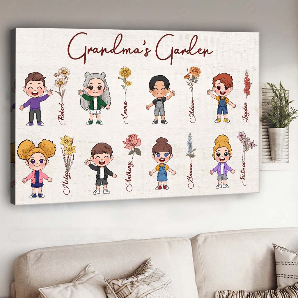 Grandma's Garden - Personalized Grandma Canvas And Poster