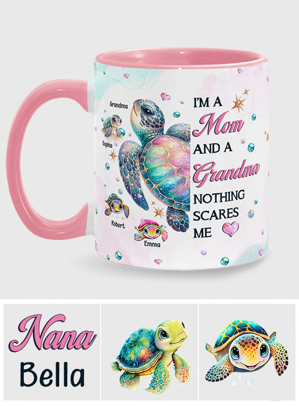 Nichts kann mir Angst machen, Oma Schildkröte – Personalisierte Tasse mit Oma-Akzent