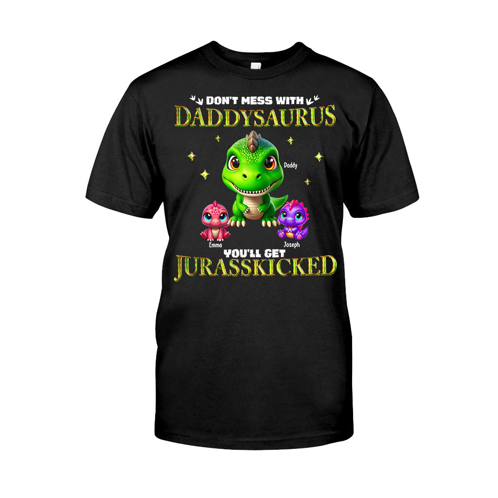Daddysaurus Grandpasaurus 3D Dinosaurs - Personalized Father T-shirt And Hoodie
