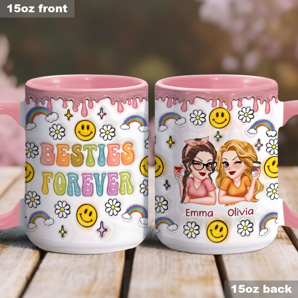 Besties Forever - Personalized Bestie Accent Mug