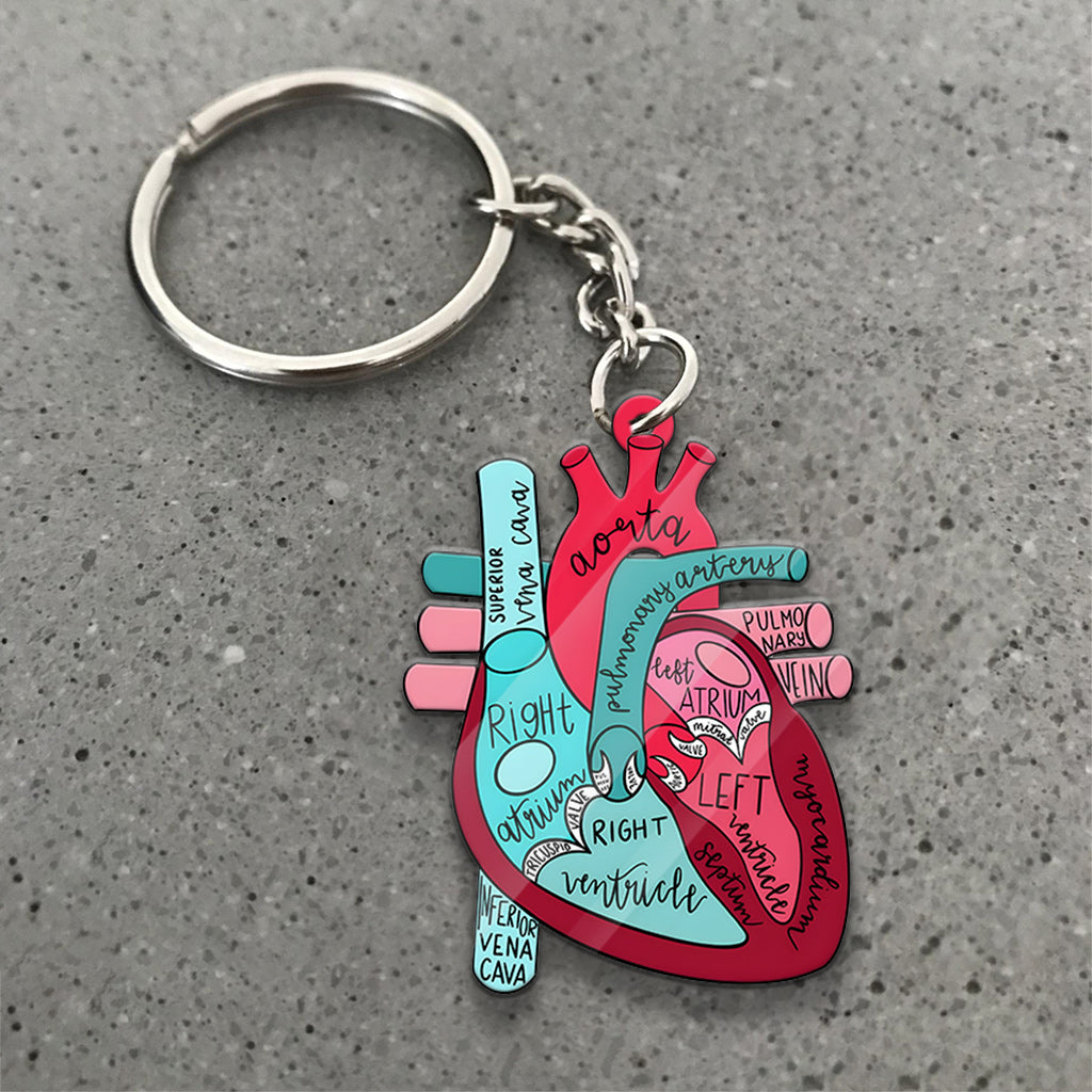 Nurse Life Heart Anatomy - Personalized Nurse Keychain