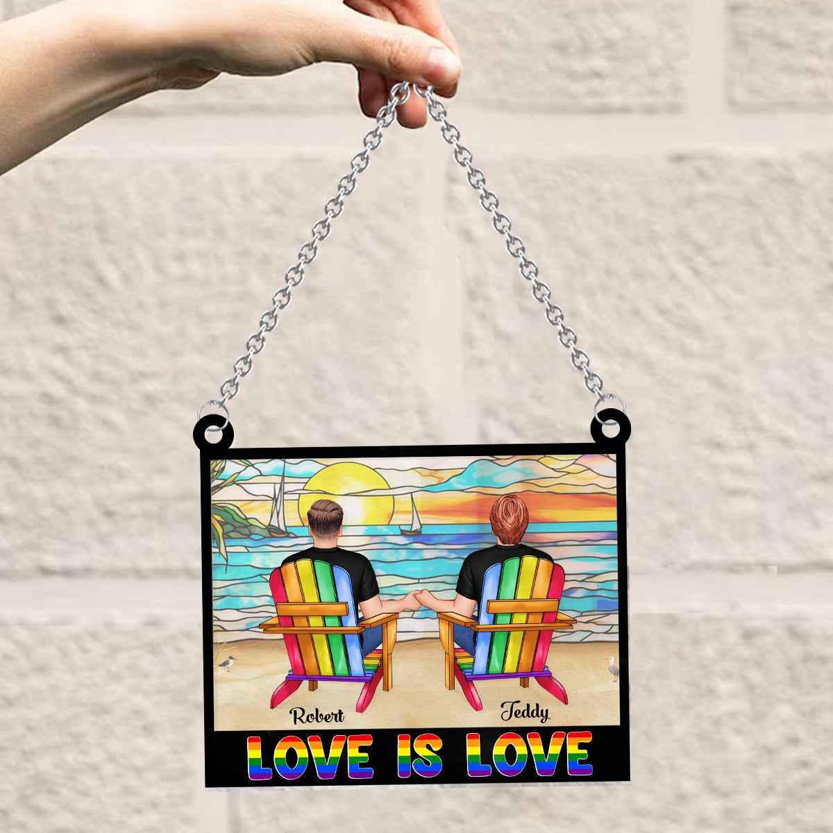 You Are My Missing Piece - Personalized LGBT Support Window Hanging Suncatcher Ornament