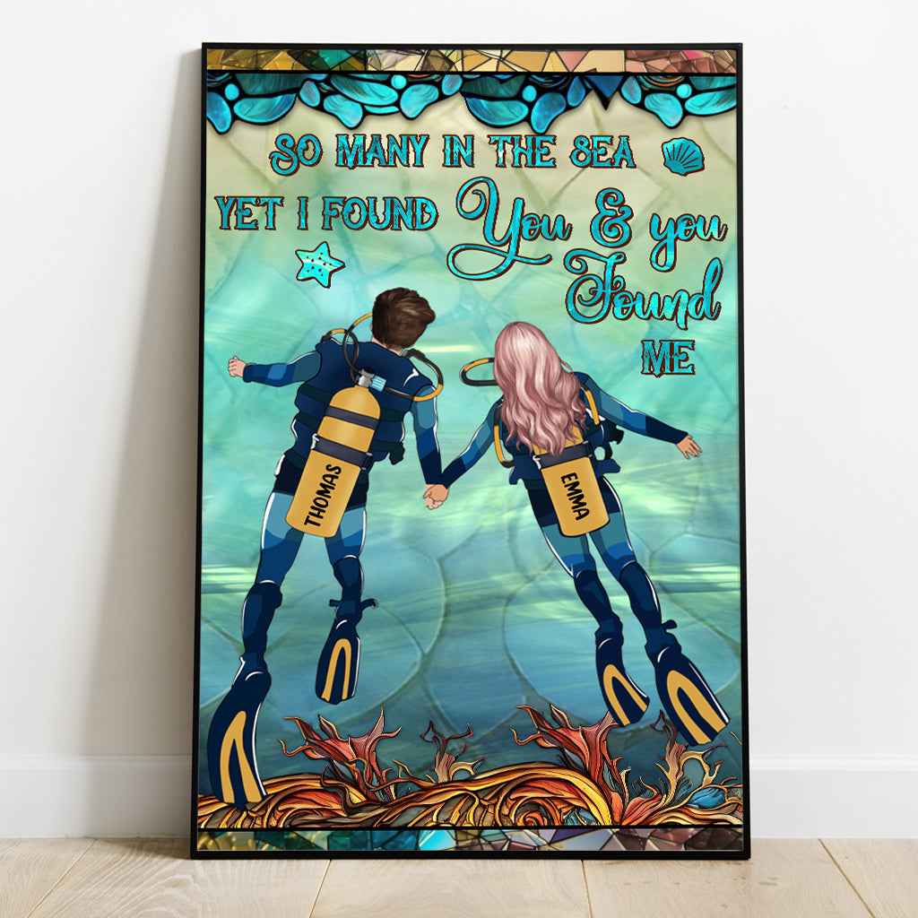You & Me And The Sea - Personalized Scuba Diving Canvas And Poster