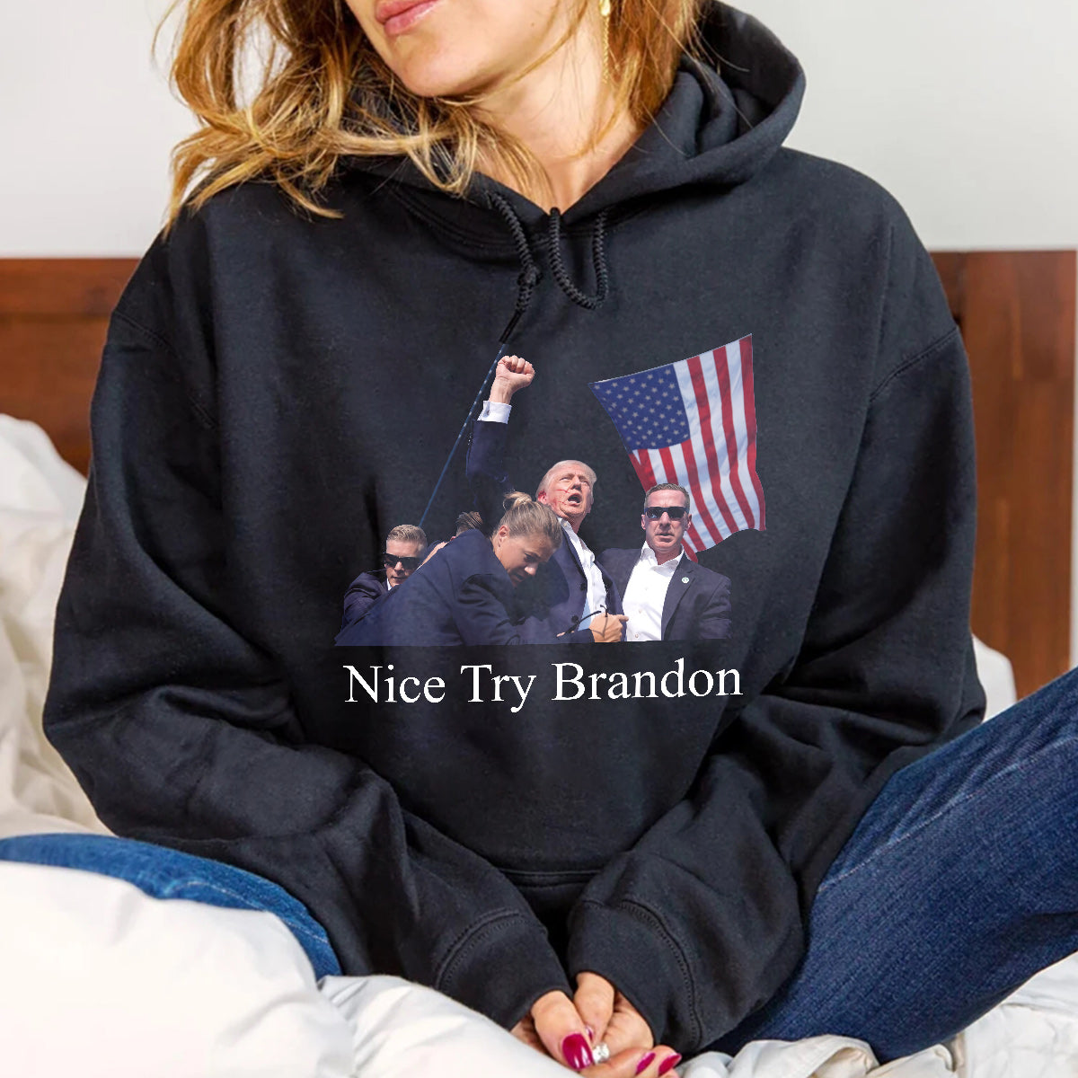 T-shirt « Bien essayé Brandon », T-shirt « Ne jamais se rendre », T-shirt « Luttons pour l’Amérique », T-shirt « Rassemblement 2024 », T-shirt et sweat à capuche « Luttons, Lutons, Lutons »