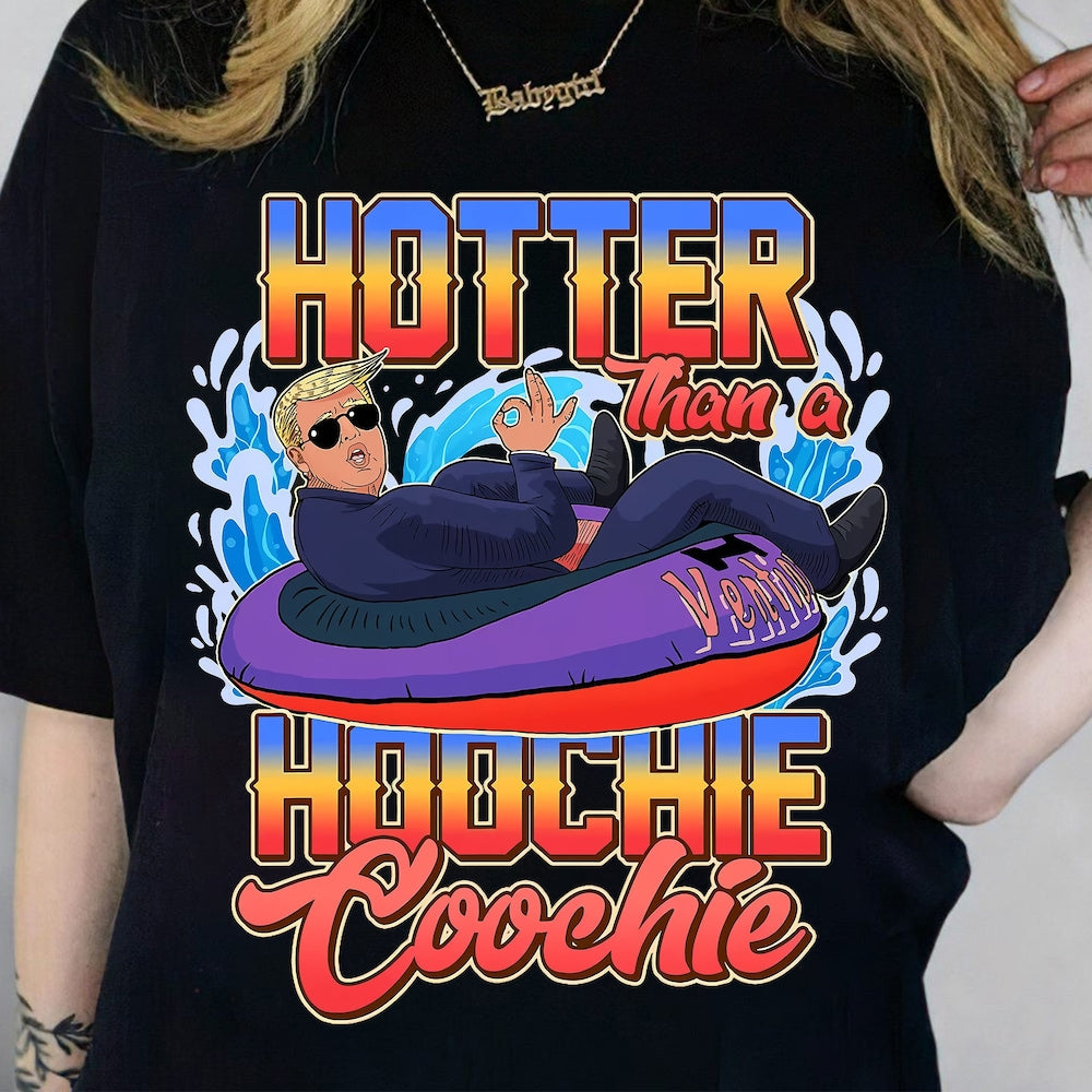 T-shirt « Donald Trump Summer Vibe Hotter Than A Hoochie Coochie », T-shirt Trump 2024, T-shirt « Hotter Than A Hoochie », T-shirt Élection 2024, T-shirt et sweat à capuche « America »