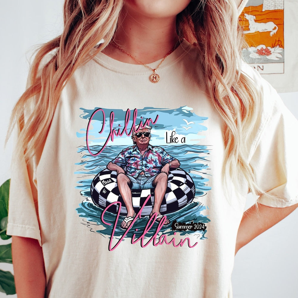 T-shirt « Chillin Like a Felon », T-shirt humoristique Trump, T-shirt Trump Été 2024, T-shirt et sweat à capuche « Meme Trump »