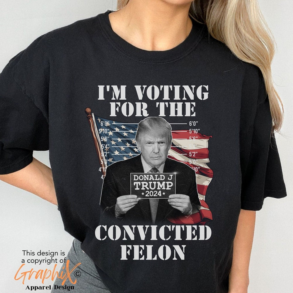 Je vote pour le criminel, T-shirt Trump président 2024, T-shirt MAGA, T-shirt de campagne Trump, Républicain 2024, T-shirt et sweat à capuche « Make America Great Again »