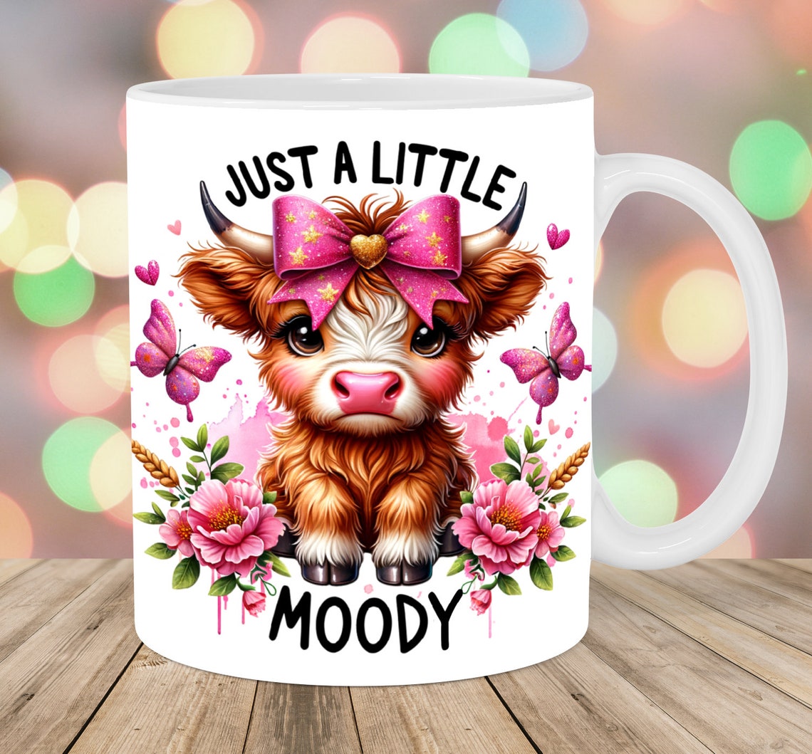 Tasse „Ein bisschen launisch“ mit Hochlandrindmotiv 0624