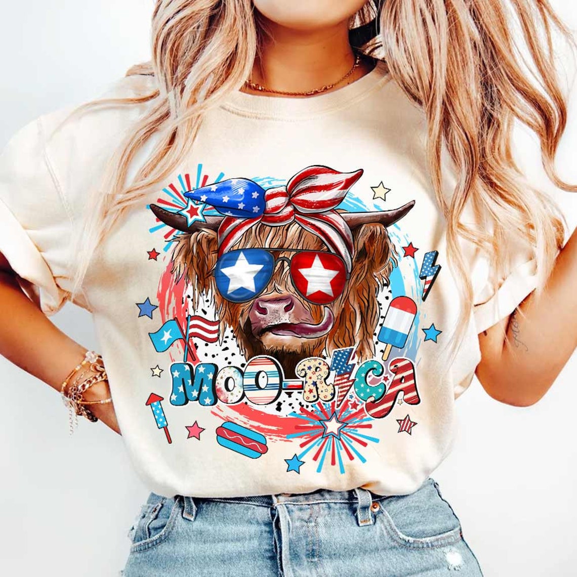 Moo-rica Highland Cow T-Shirt & Hoodie 0624