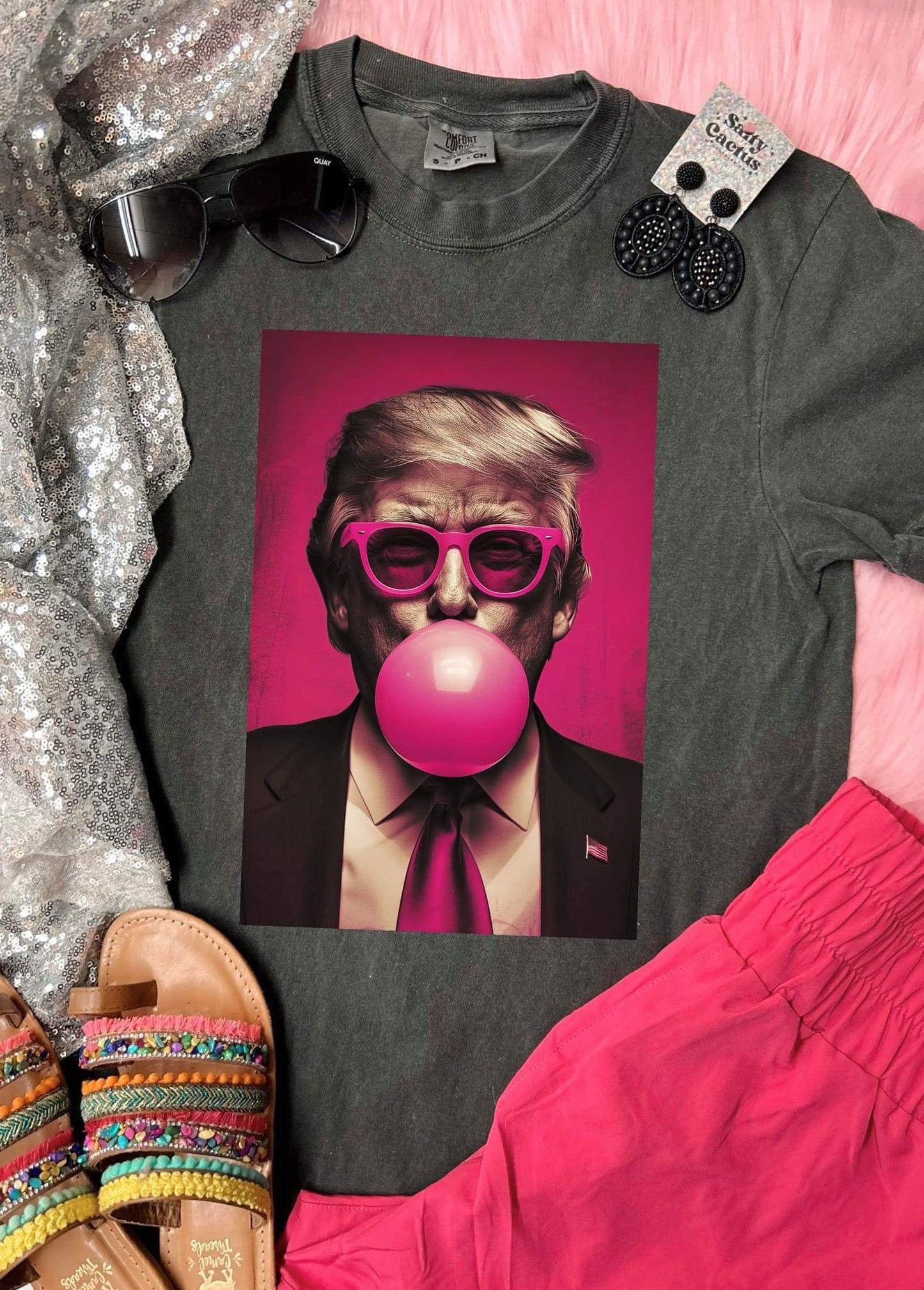 T-shirt graphique rose bonbon Trump, T-shirt Trump 2024, T-shirt Président, T-shirt et sweat à capuche républicain