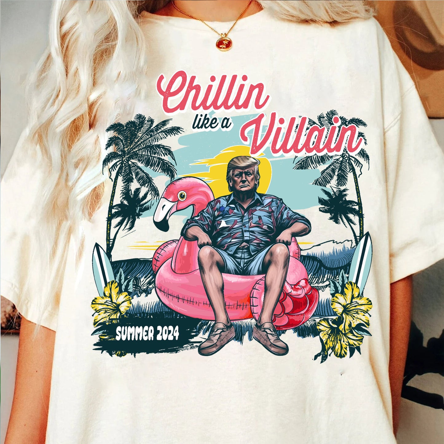 „Chillin Like A Villain“-T-Shirt mit Trump-Motiv, Wahl-2024-Shirt, Donald-Trump-Gu!Ity-Shirt, Trump-Urteil, Trump-Sommer-2024-T-Shirt, Meme-Trump-Shirt & Hoodie