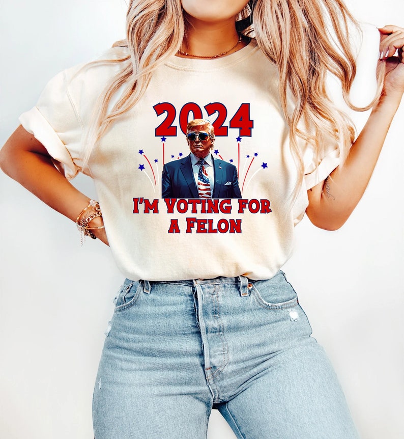 T-shirt « Trump, je vote pour un criminel », T-shirt « Trump président 2024 », T-shirt Trump, T-shirt et sweat à capuche « Trump ne se rend jamais »