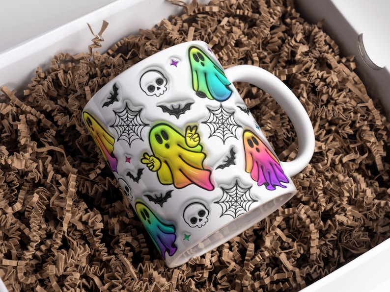 3D Bunte Halloween-Geister Aufblasbarer Halloween-Becher 0924