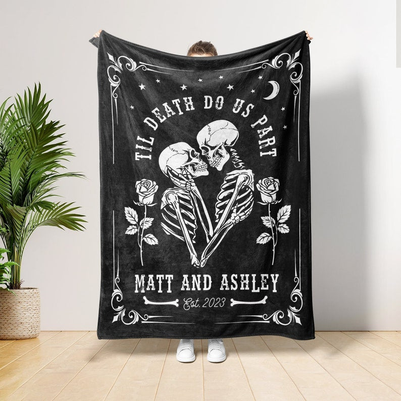 Couverture Halloween Fantômes pour Couples - Couverture Halloween Personnalisée 0924