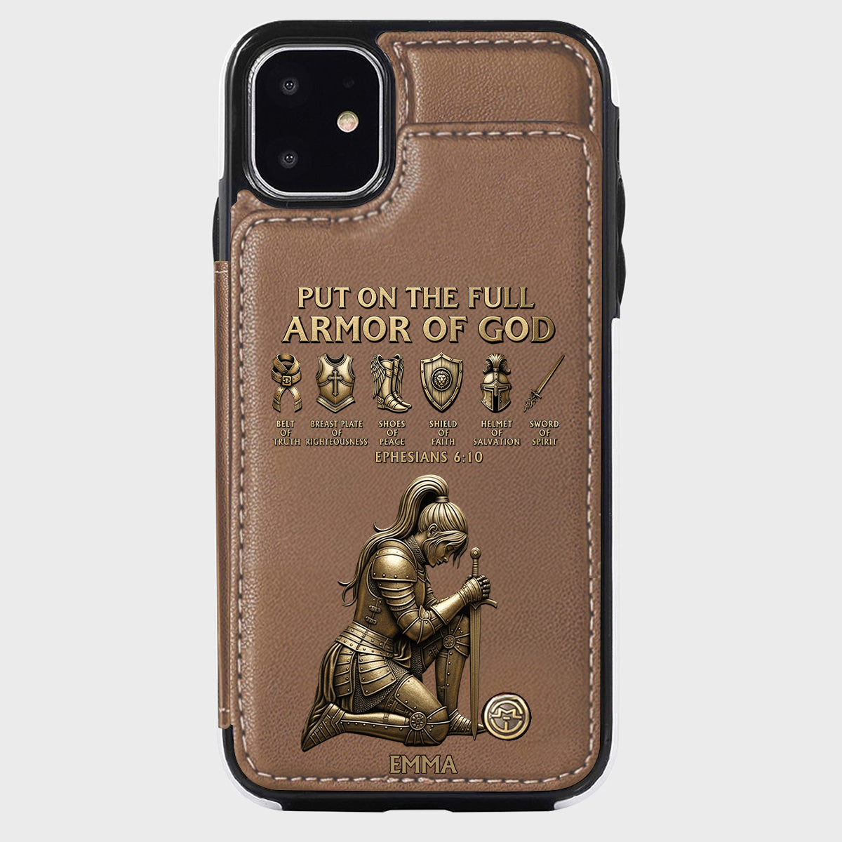 Put On The Full Amor Of God - Personalized Christian Wallet Phone Case