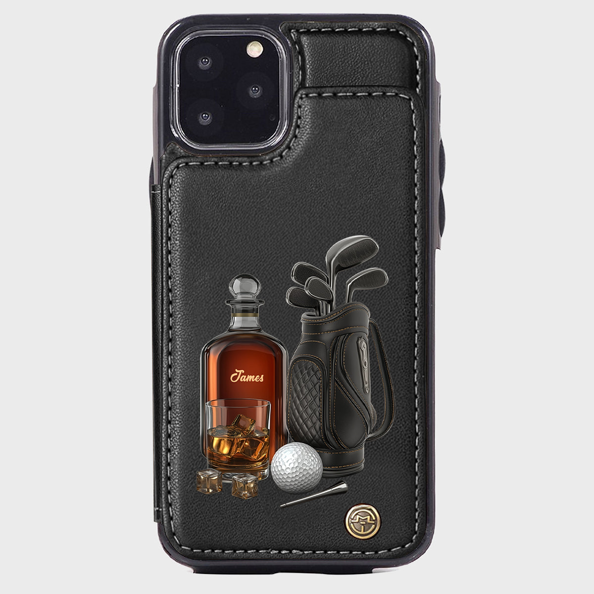 Whiskey & Golf - Personalized Golf Wallet Phone Case