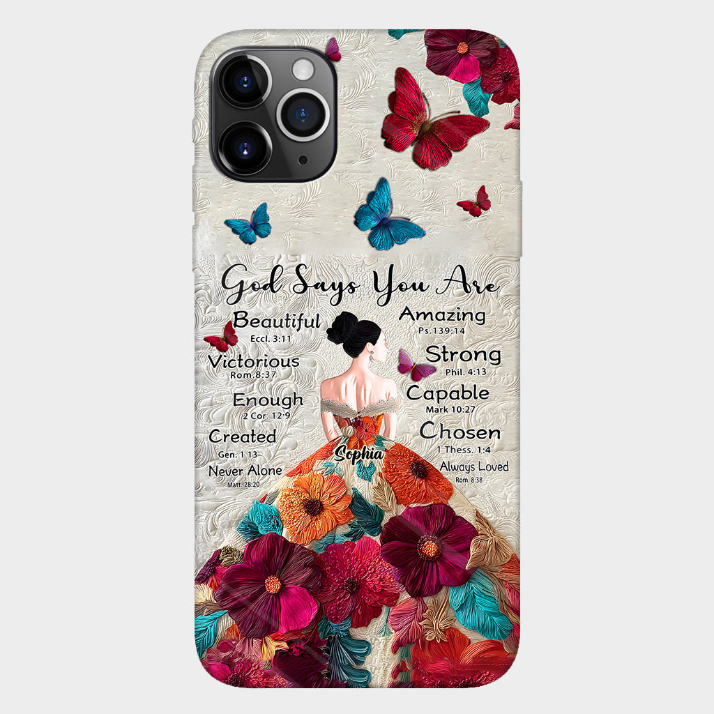 God Says You Are Enough - Personalized Christian Full Print Phone Case