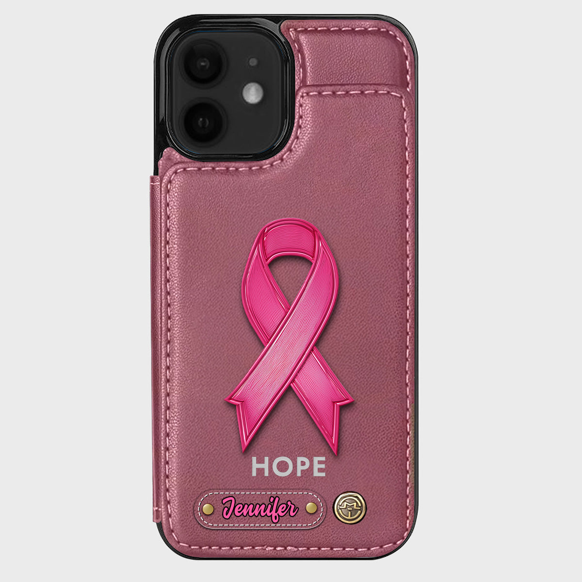 Hope - Personalized Breast Cancer Awareness Wallet Phone Case