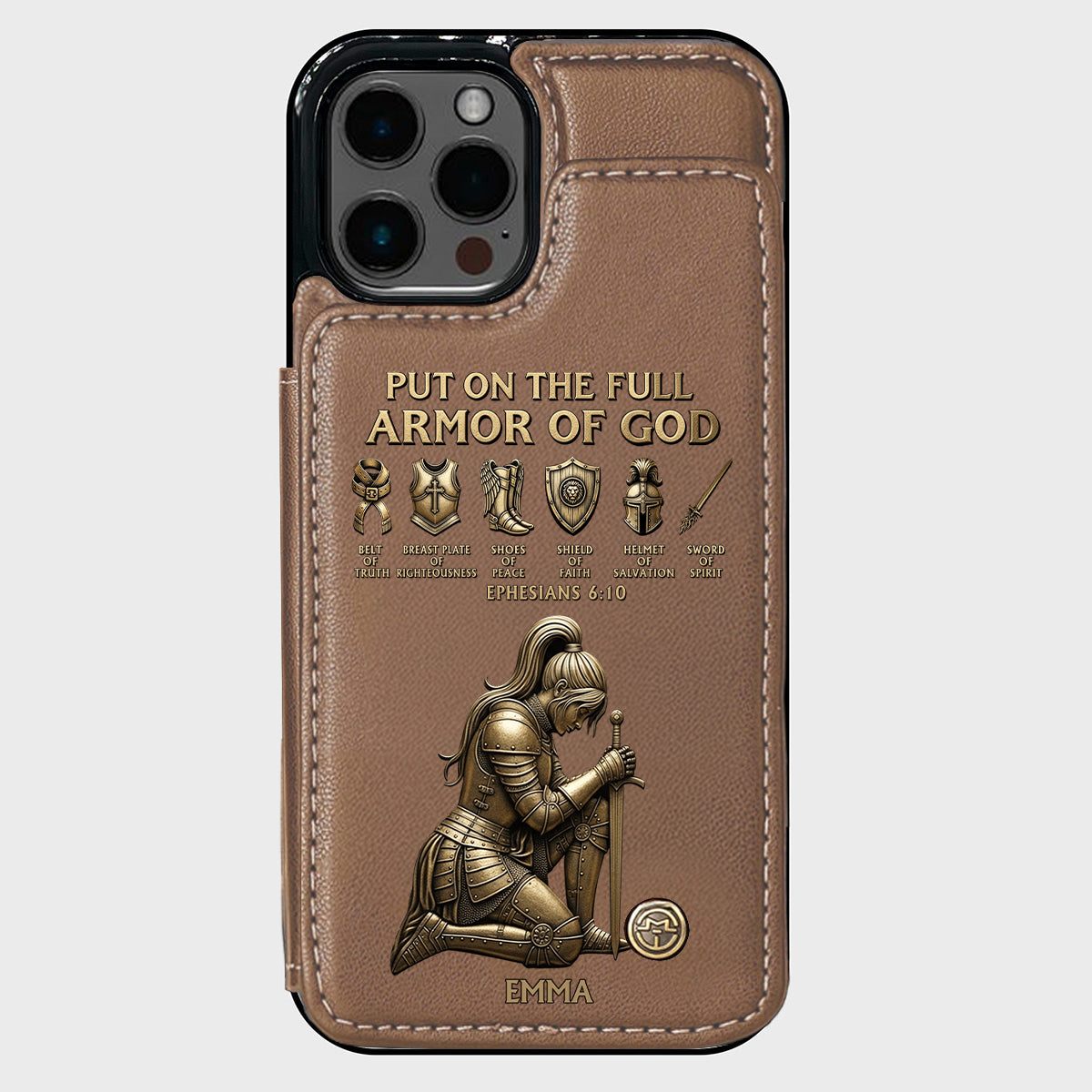 Put On The Full Amor Of God - Personalized Christian Wallet Phone Case