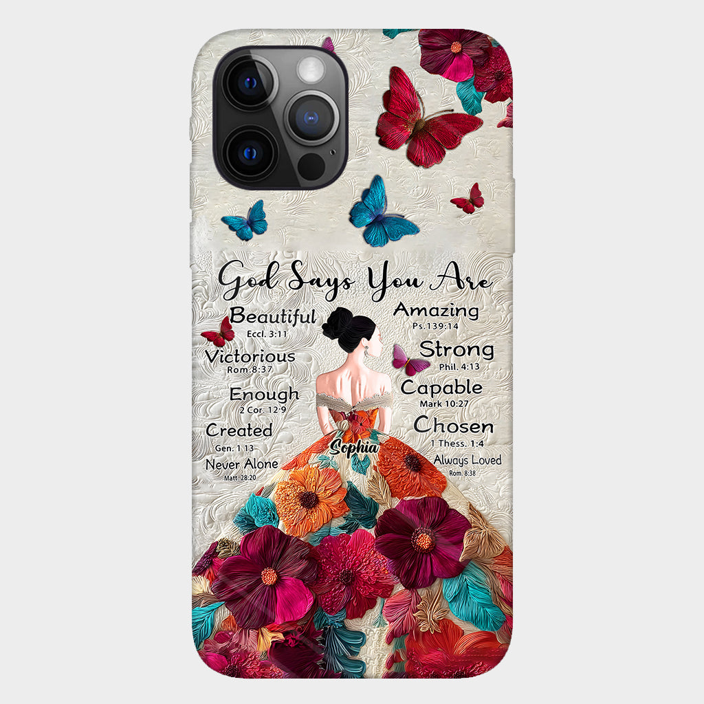 God Says You Are Enough - Personalized Christian Full Print Phone Case