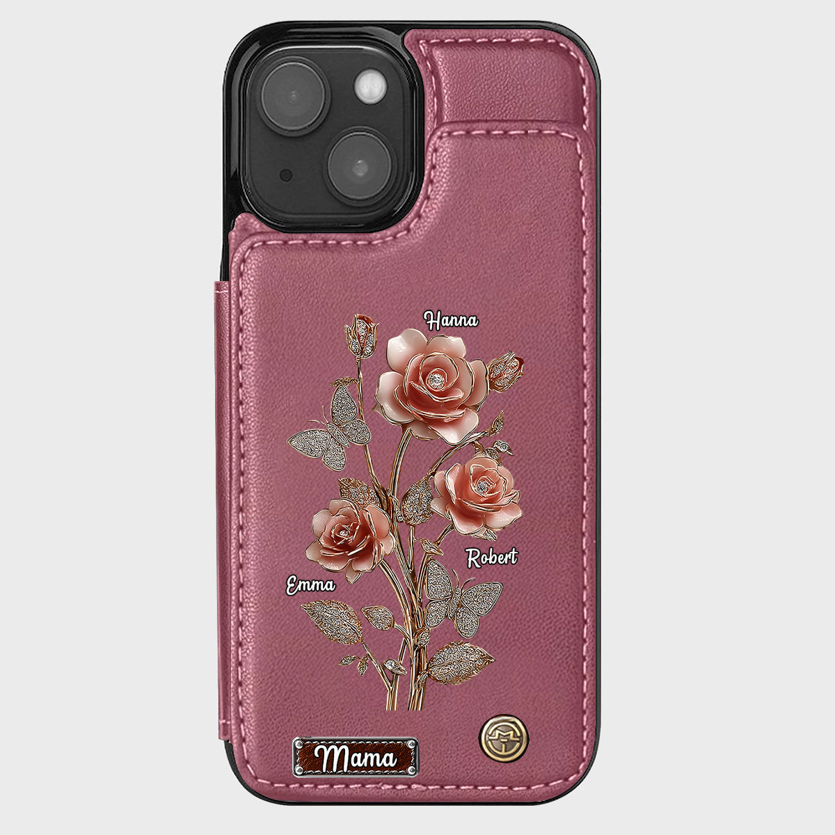 Mother And Roses - Personalized Mother Wallet Phone Case