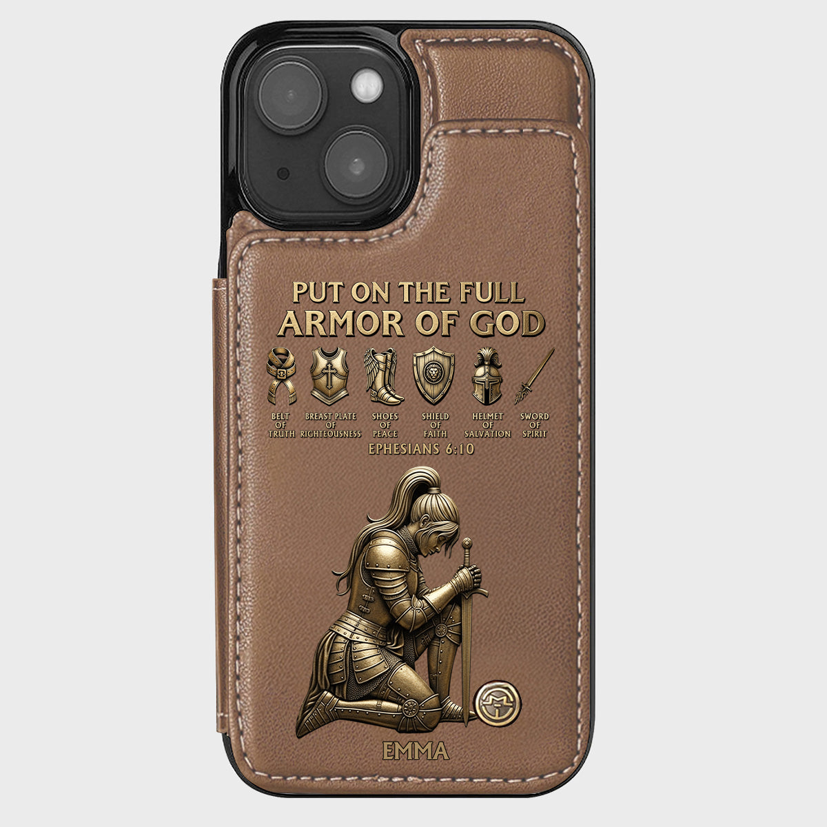 Put On The Full Amor Of God - Personalized Christian Wallet Phone Case