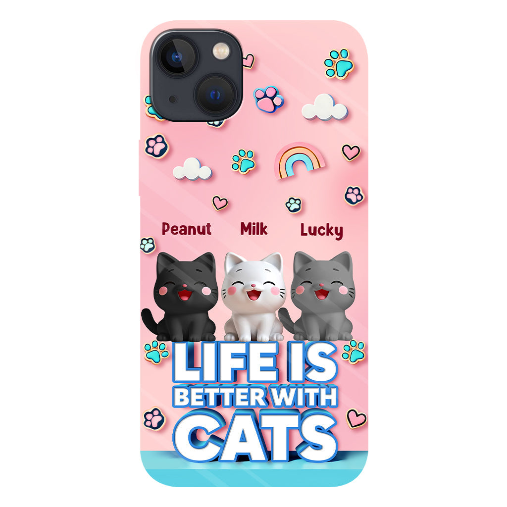 Life Is Better With A Cat - Personalized Cat Full Print Phone Case