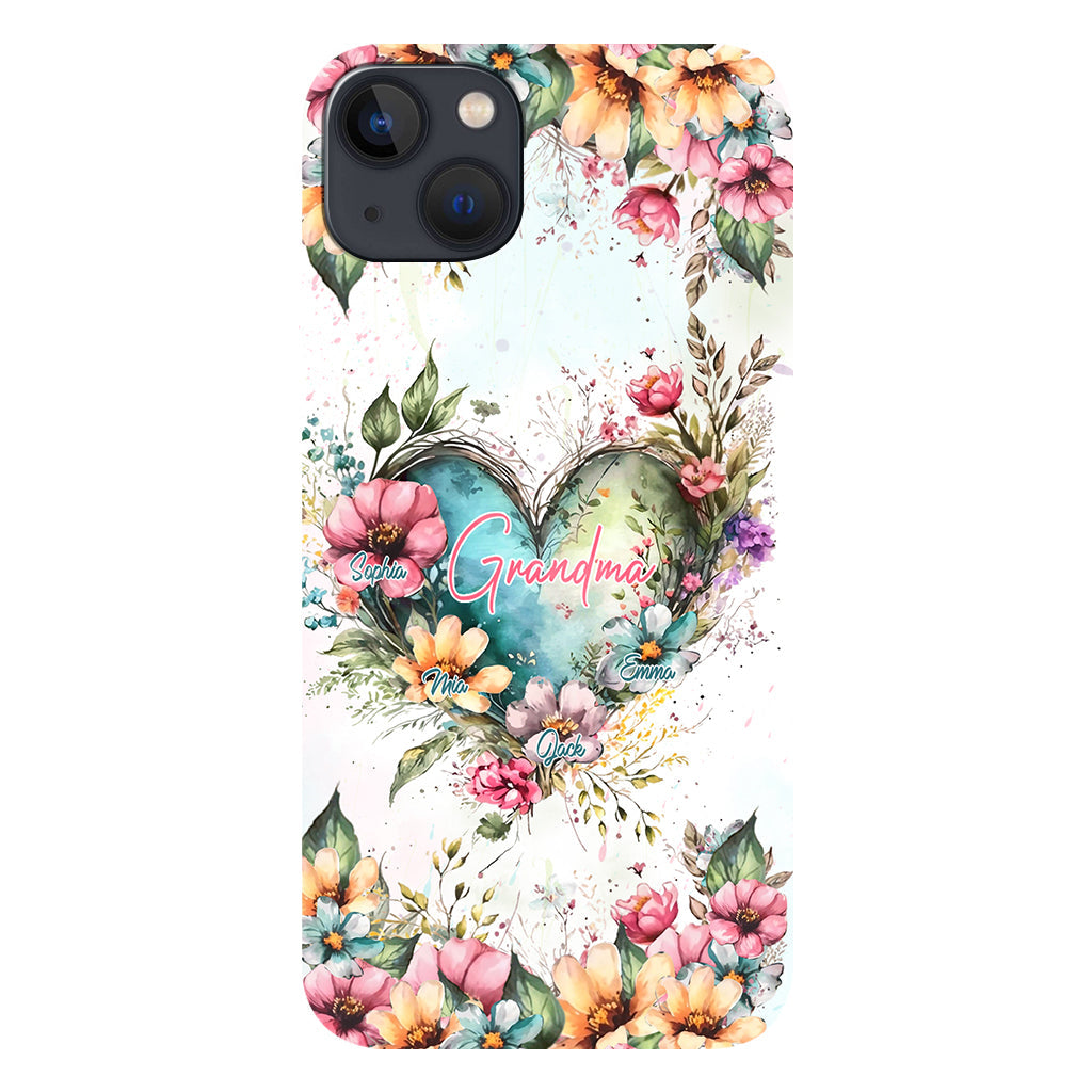 Grandma's Mom's Flowers - Personalized Grandma Full Print Phone Case