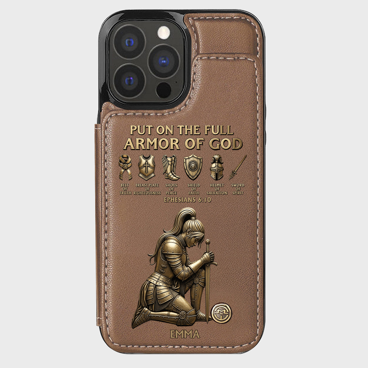 Put On The Full Amor Of God - Personalized Christian Wallet Phone Case