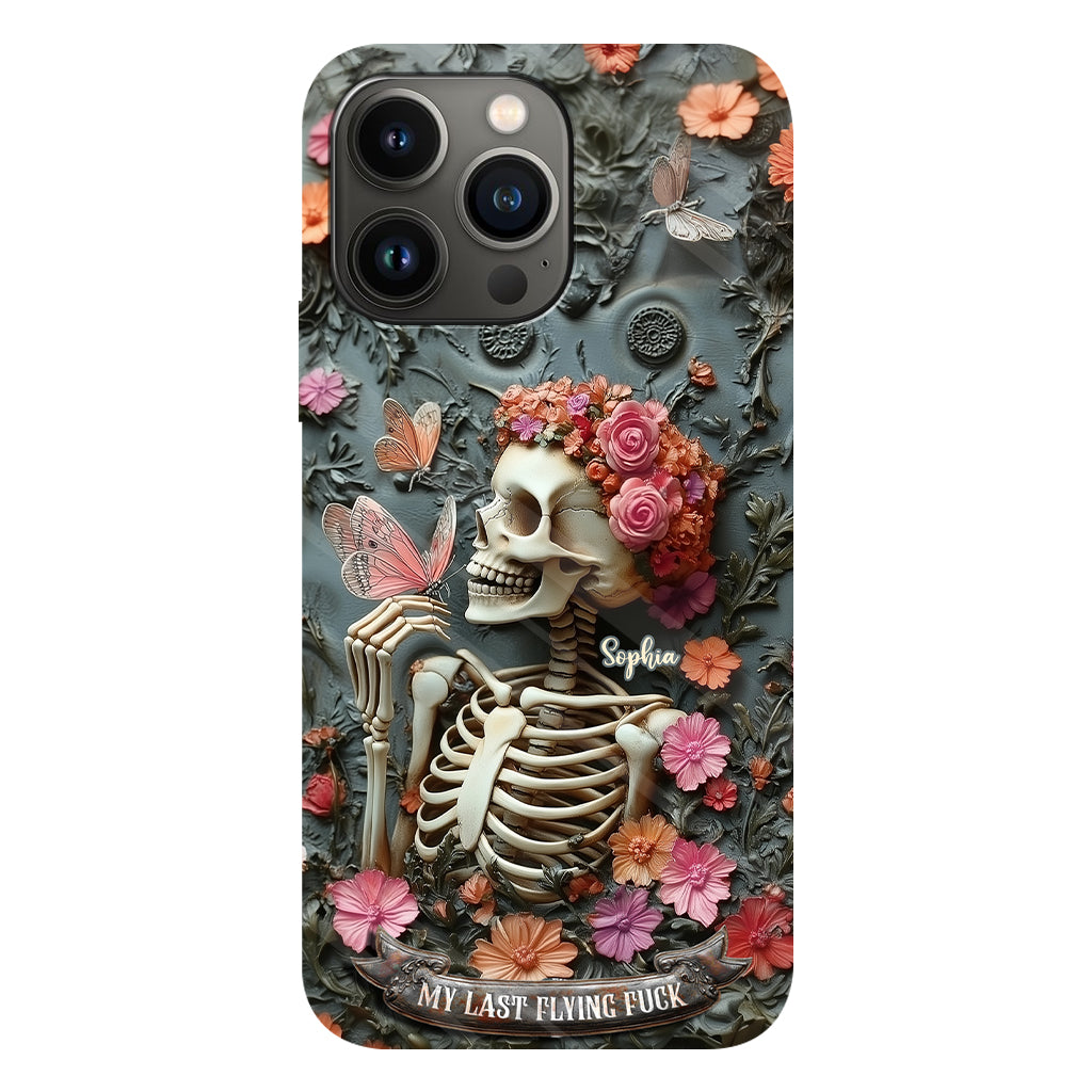 My Last Flying F*ck - Personalized Skull Full Print Phone Case