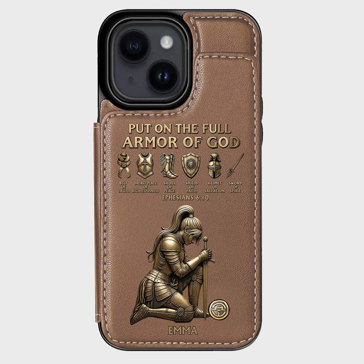 Put On The Full Amor Of God - Personalized Christian Wallet Phone Case