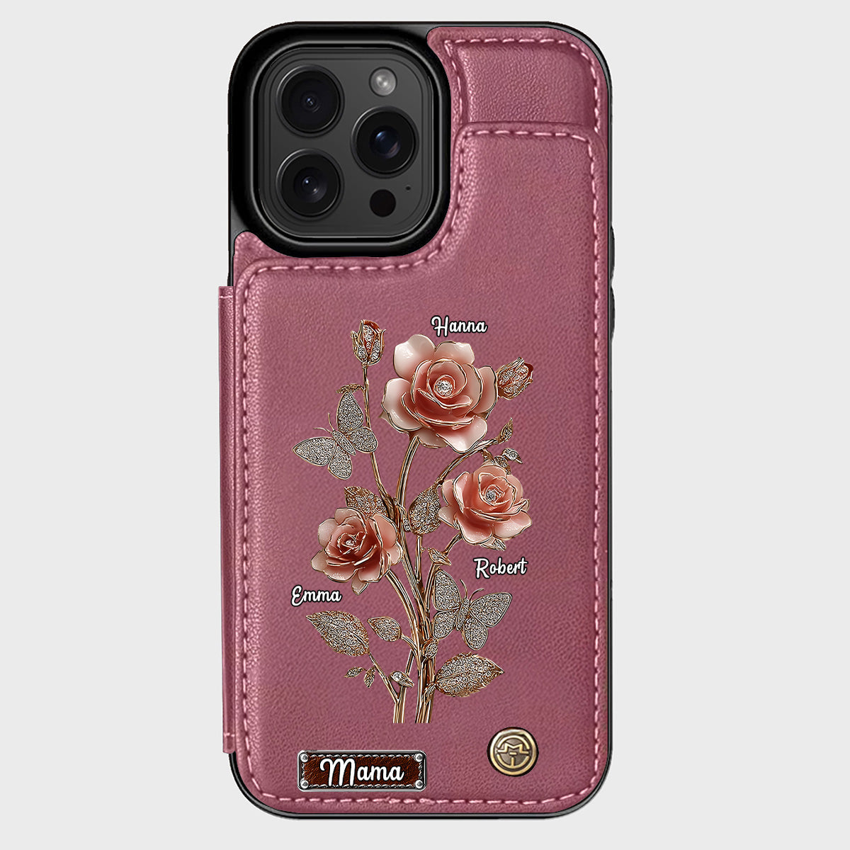 Mother And Roses - Personalized Mother Wallet Phone Case