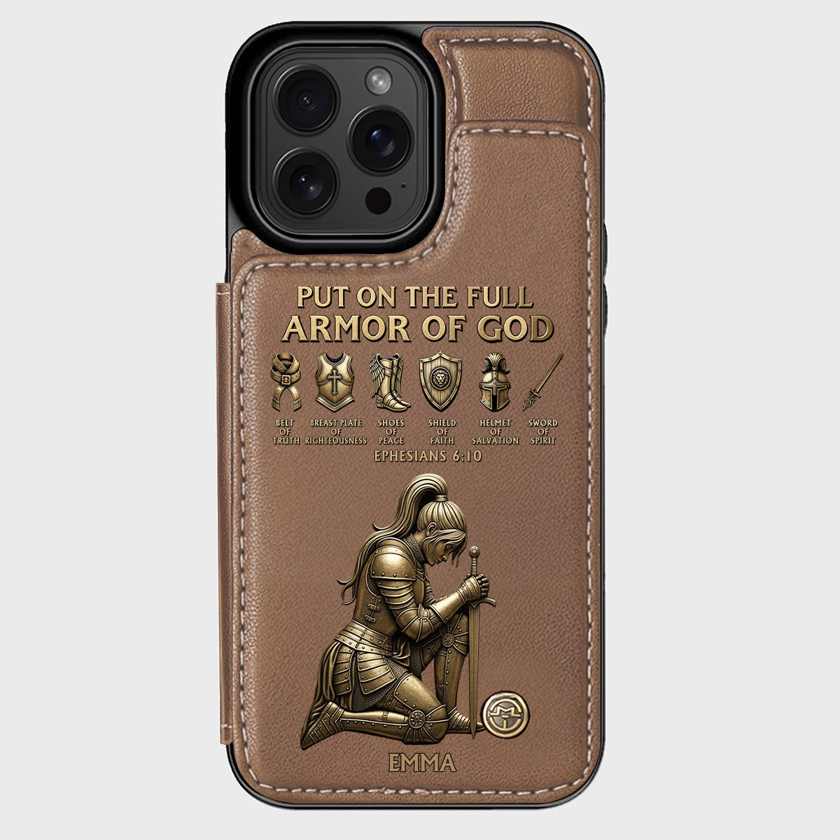 Put On The Full Amor Of God - Personalized Christian Wallet Phone Case