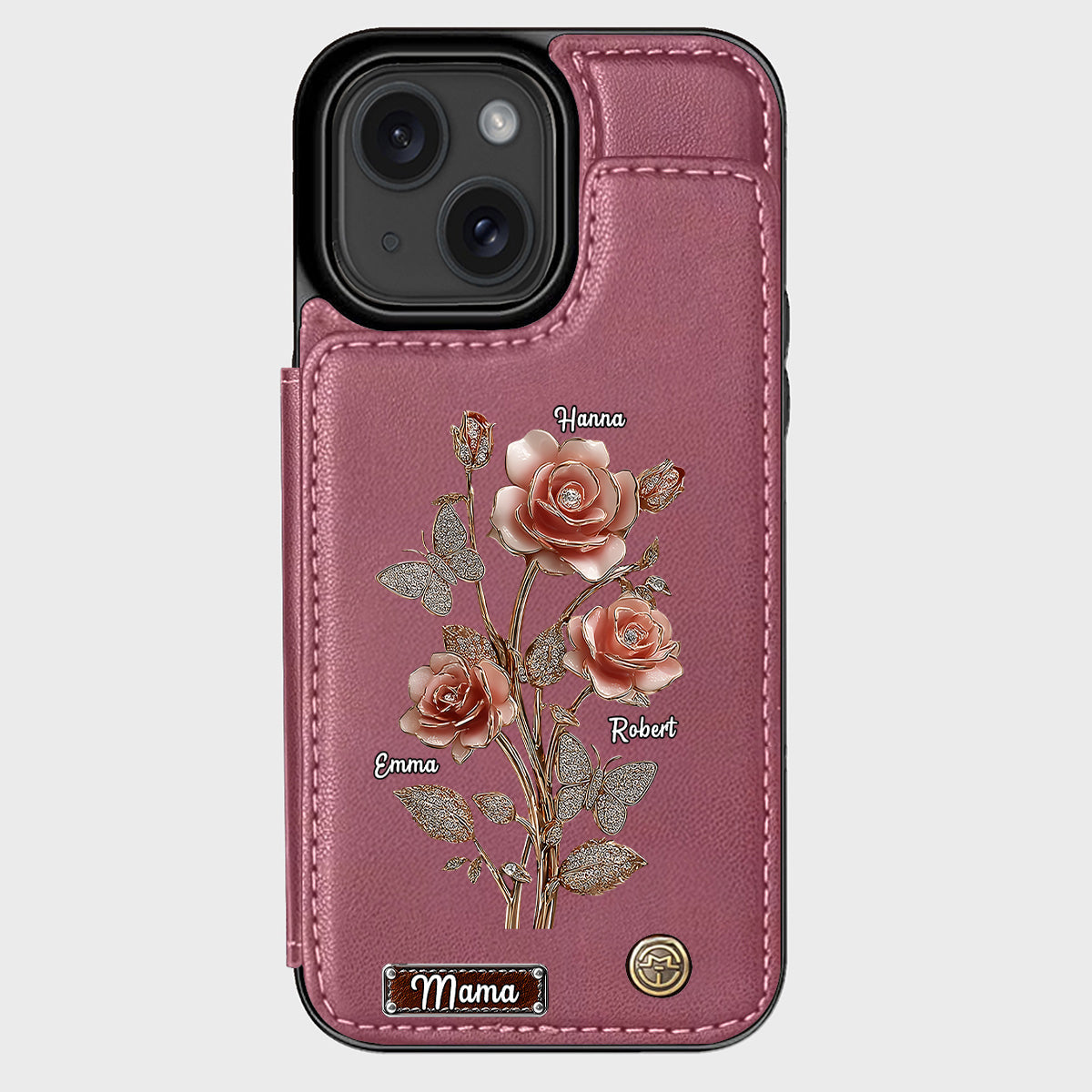 Mother And Roses - Personalized Mother Wallet Phone Case