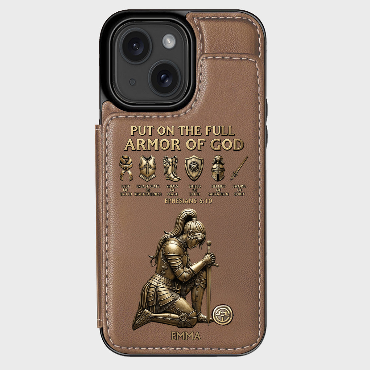 Put On The Full Amor Of God - Personalized Christian Wallet Phone Case