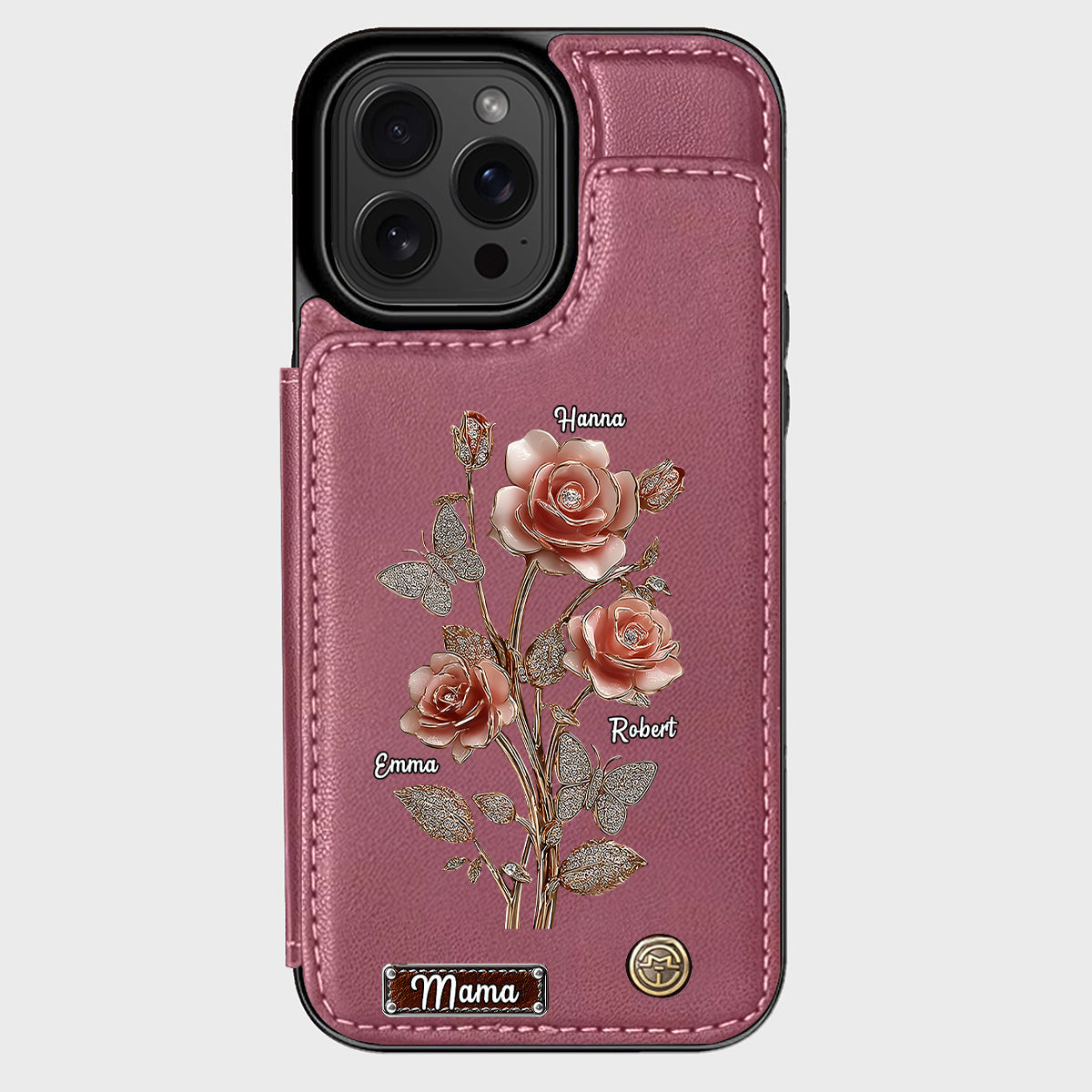 Mother And Roses - Personalized Mother Wallet Phone Case