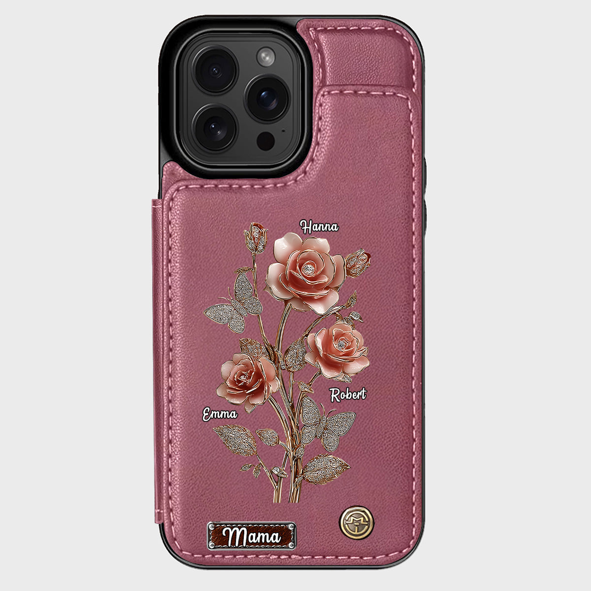 Mother And Roses - Personalized Mother Wallet Phone Case